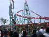 A view of Xcelerator as it goes down the launch way and up the un-inverted top hat element.